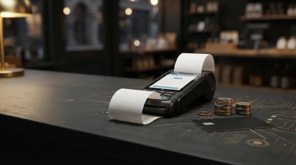 Merchant counter with payment terminal